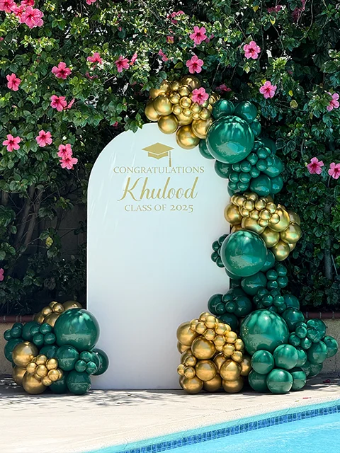 Graduation balloon backdrop Los Angeles