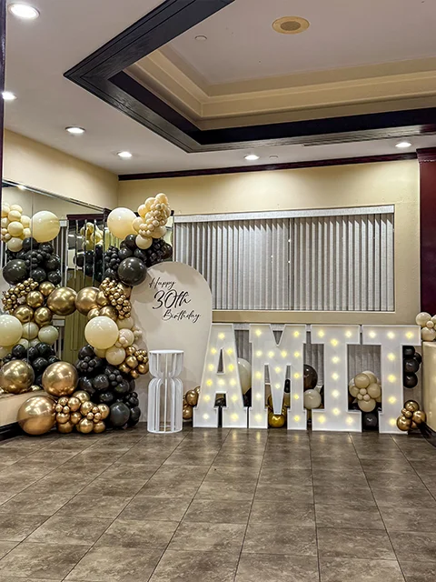 Balloon backdrop installation project Los Angeles