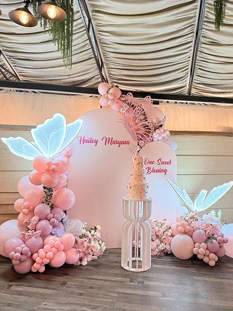 Balloon backdrop installation project Los Angeles