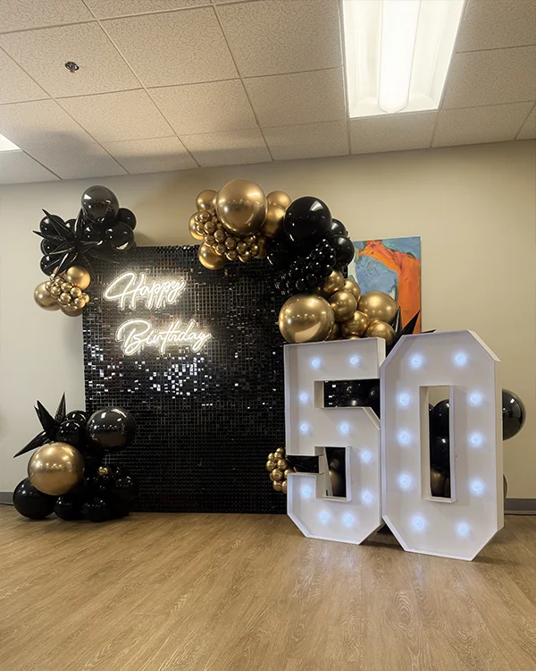Birthday balloon decor — 50th Birthday Porter Ranch