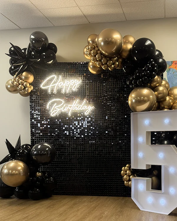 50th Birthday Celebration — Birthday balloon decor detail Porter Ranch