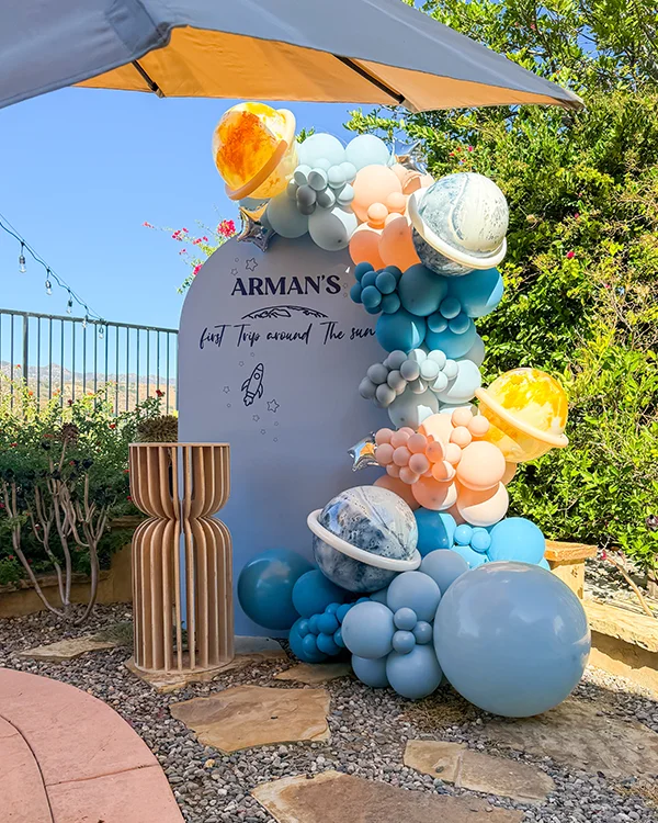 Birthday balloon decor — Arman 1st Birthday Porter Ranch