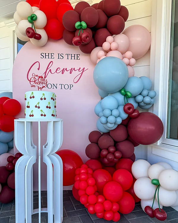 Cherry Birthday — Birthday balloon decor detail Burbank