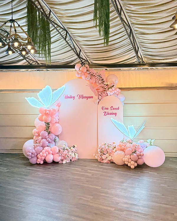 Hailey Maryam's 1st Birthday — One Sweet Blessing — Birthday balloon decor detail Encino