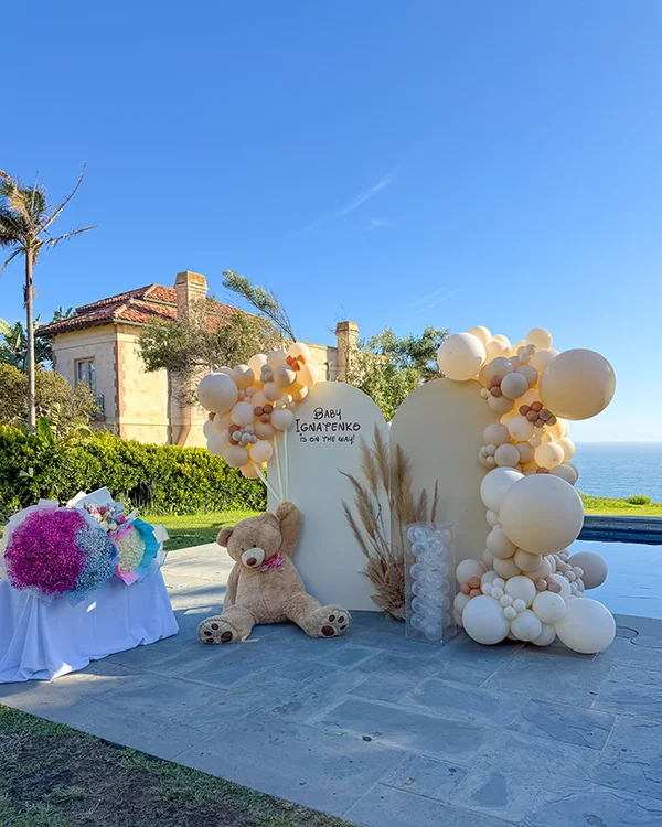 Baby Ignatenko — Is on the Way! — Gender Reveal balloon decor detail Malibu