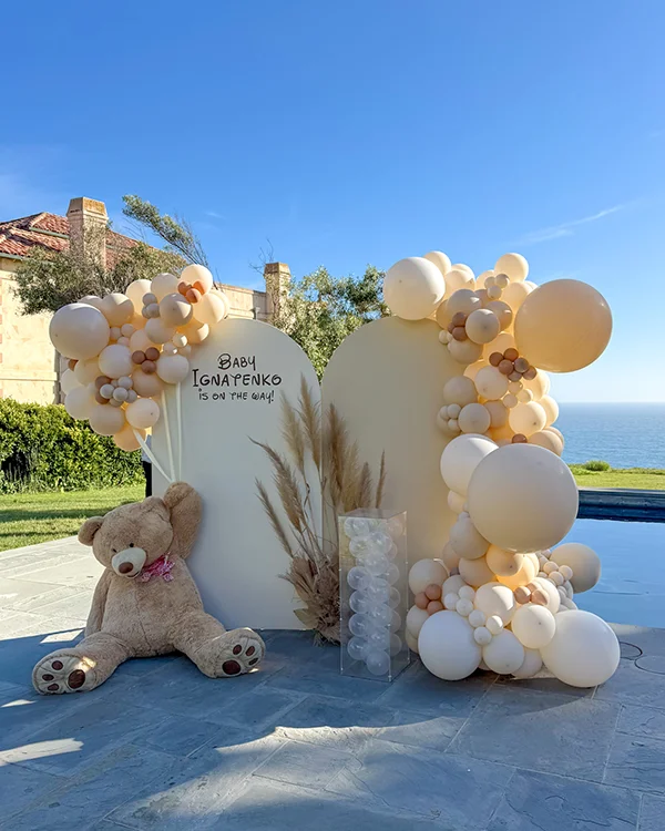Baby Ignatenko — Is on the Way! — Gender Reveal balloon decor detail Malibu