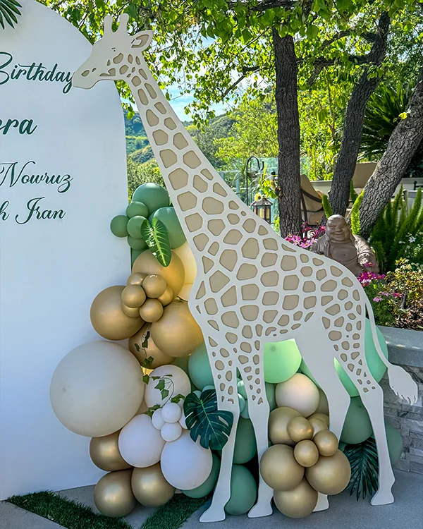 Kasra's Safari 1st Birthday — Birthday balloon decor detail Calabasas