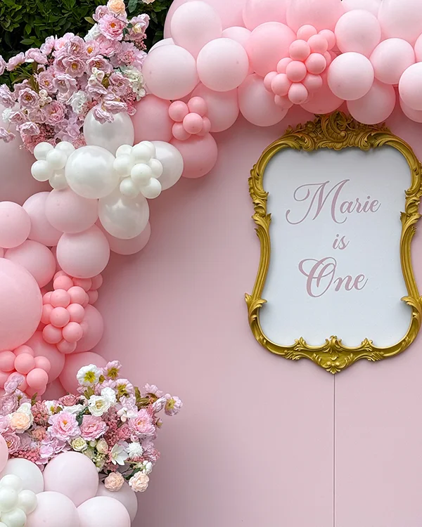 Marie's 1st Birthday — Birthday balloon decor detail Beverly Hills